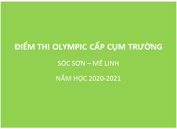 Điểm thi Olympic cụm các trường THPT cụm Sóc Sơn - Mê Linh năm 2021